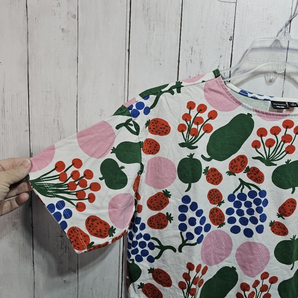 Uniqlo x Marimekko Women's Multicolor Print Short Sleeve Cotton Shirt Size Small - Picture 4 of 7